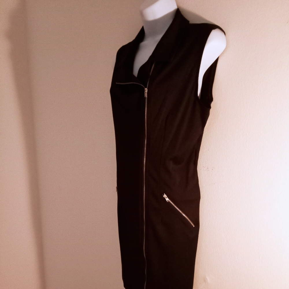 NWOTπ FREE GIFT IS INCLUDED πDiagonal Zipper Metal Stretchable Dress Midi - Picture 7 of 15
